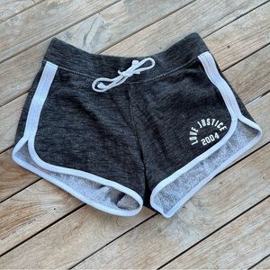 Justice Girl Gray Elastic Waist Pull On Shorts size 10